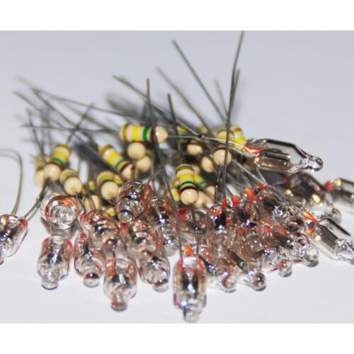 20pcs Neon Bulb Indicator Lamps 4mm 5mm 6mm Red Green Blue Neon Light Sign 4X10 5X13 6X13 6X16 Resistance Neon-Light Lampada