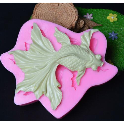 New 3D Goldfish Mold Silicone Molds Beautiful Tail Carp Molds Soap Mold Mould Silica Gel Fish Chocolate Mould Aroma Stone PRZY