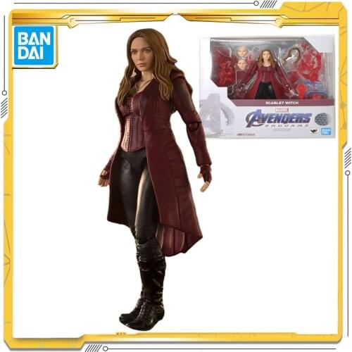Original Bandai Shf Marvel Avengers: Endgame Scarlet Witch Pvc Action Figure Collectible Model Collectible Toy Children Gift