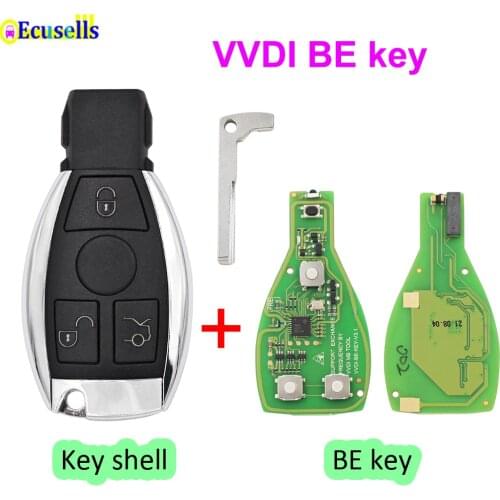 Original XHORSE VVDI BE Key Pro V1.5 PCB Smart Remote Key Shell with Chip for Mercedes Benz Improved Version 315mhz/433mhz