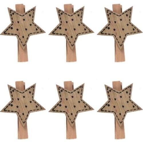 PartiBulutu christmas Wooden Star Pegs christmas decorations рождественские украшения