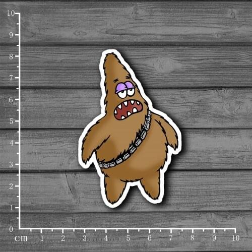 Patrick Or Chewbacca? Cute Cartoon Laptop Notebook Stickers Home Decor Wall Car Stlying Skateboard Sticker Kids Toys[Single]