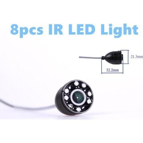 Portable Underwater Fishing Camera, Underwater Video Fish Finder Monitor, with 15m waterproof Cable, 8 IR LED Camera