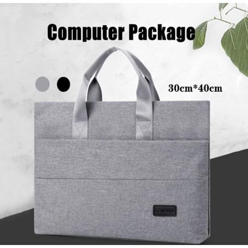 14 Inches Briefcase Document Polyester Cloth Stereoscopic Portfolio Portable Office Meeting Multi-functional Laptop Bag 2 Colors