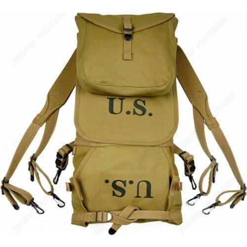 WWII WW2 US ARMY 1942 M1928 HAVERSACK MILITARY KNAPSACK FIELD BACKPACK HIGH QUALITY EQUIPMENT WORLD WAR SOLDIERWAR REENACTMENTS