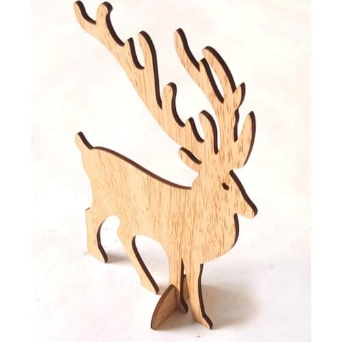Christmas Wood Blocks Reindeer Mini Wooden Signs Merry Christmas Tabletop Decoration Tiered Tray Farmhouse Decor
