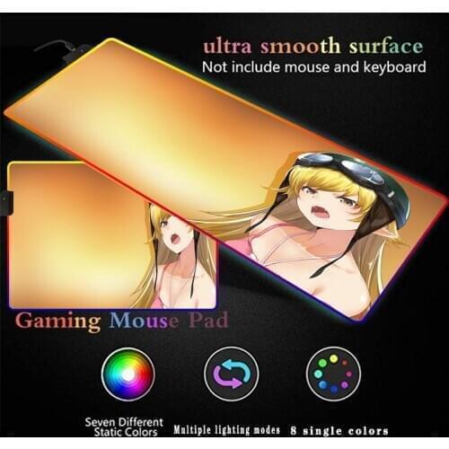 Monogatari Series Anime RGB Cool Gaming Gaming ROG Finished American Mouse Pad LED Marquee Keyboard Pad