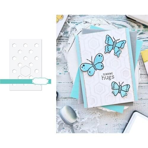 Hexagon Graphics Irregular Background Greeting Card Metal Cutting Dies Stamp DIY Scrapbooking Craft Embossing Stencil 2021