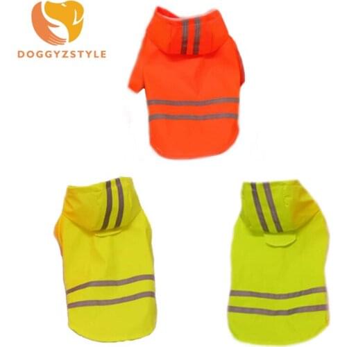 Reflective Strip Pet Dog Rain Coat Clothes Dog Puppy Casual Dog Raincoats Waterproof Jacket Costumes For Small Dogs DOGGYZSTYLE
