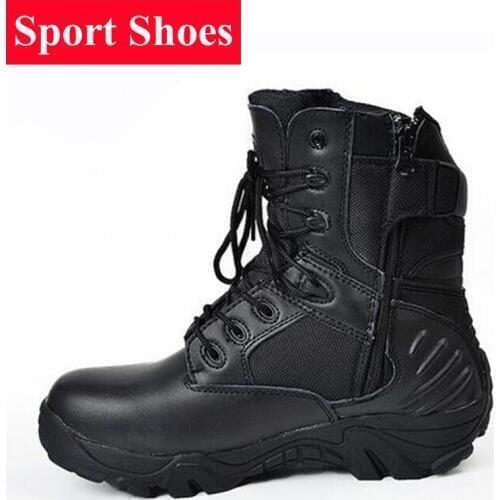 Outdoor Military Breathable Hiking Shoes Tactical Combat Men Climbing Trekking Shoes Leather Sneakers Camping Waterproof Boots