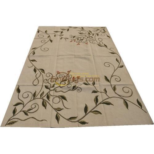 Aubusson - Vintage Wool Floral Carpet Carpet Handmade Area Rug Rectangle Carpet Oriental Rugs