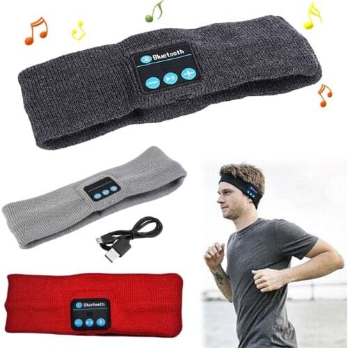 Women Men Wireless Bluetooth Headband Elastic Yoga Running Sport Hairband Sweatband Sleeping Headphone Headset Earphone with Mic