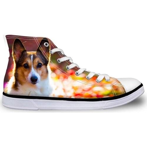 HaoYun Women Vulcanize Shoes Kawaii Animal Ladies High-top Canvas Shoes Girls Lace-up Casual Flat Walking Shoes Sapato Feminino