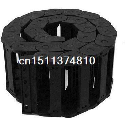 1M 25x38mm Black Plastic Semi Closed Drag Chain Cable Carrier 39.4"