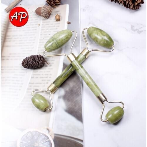 1pcs Natural crystal Wafer Head massager For Face stick jade quartz stone Roller Anti Cellulite massage facial wrinkles Jade