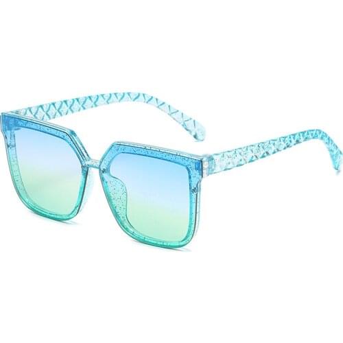 2021 Big Square Frame Boys Cool Sunglasses New Style Kids Boy Girl Sun Glasses Clear Ocean Lenses UV400 Outdoor Shades Eyewear