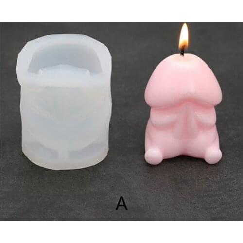 Cute cartoon penis shape soap candle silicone mold 3D fondant birthday cake decoration baking utensils DIY resin art supplies