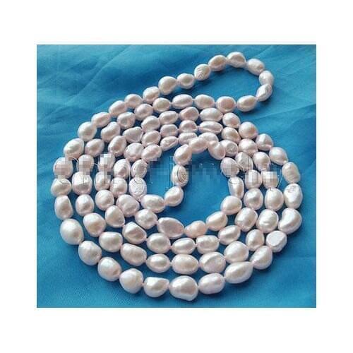 45" Long 8-9mm light pink baroque freshwater pearl necklace