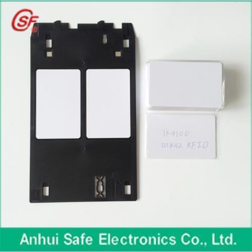 50pcs 125KHz Printable PVC RFID Smart ID Card With TK4100/EM4100 Chip + 1pc ID Card Tray For Canon Inkjet Printer