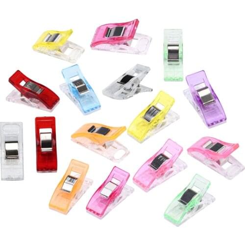 50Pcs Colorful Sewing Craft Quilt Binding Plastic Clips Clamps Pack For Patchwork Decoration Clamp Clothes Clip Sewing Tools