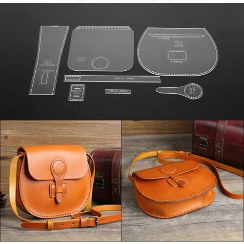 7Pcs Acrylic Leather Tool Template Vintage Shoulder Bag Handbag Pattern Stencil Template outil pour le cuir Tools for Leather