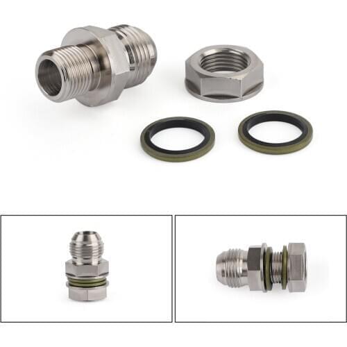 Areyourshop Turbo Oil Pan Sump Return Drain Adapter Bung Fitting 10AN to M18x1.5 Silver 315-04301-010 Car Universal Accessories