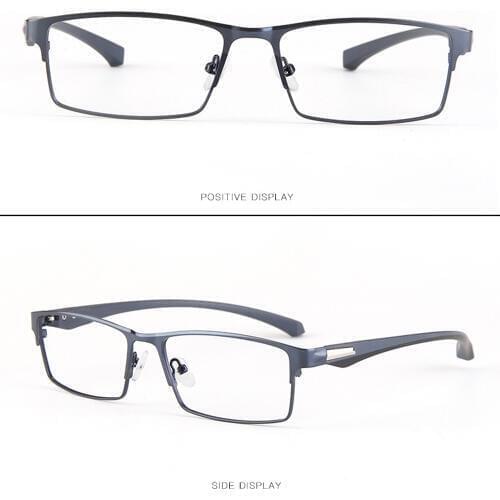 Business Tr90 Leg Full-rim Titanium Alloy Frame Custom Made Prescription Glasses Photochromic Grey/ Brown Myopia Near-sighted