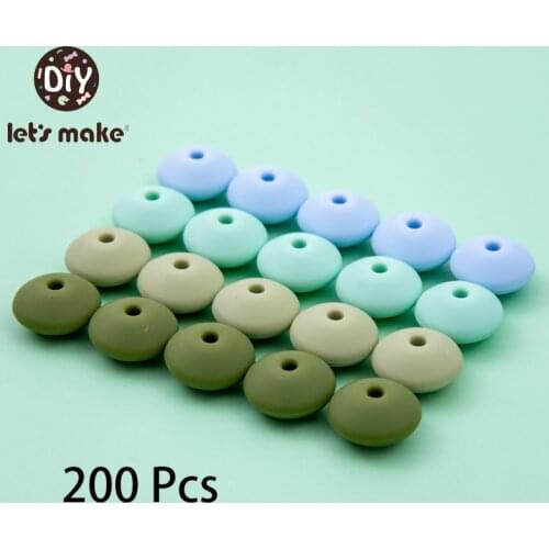 Lets make 200Pcs 15MM Abacus Bead Silicone BPA Free Teething Round Bead ECO-Friendly Food Grade DIY Children Care Accessories