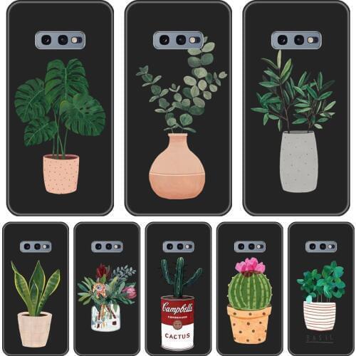 Phone Case Silicone For Samsung Galaxy Note 10 Pro Cactus Potted Flowers Plant Back Cover For Samsung Galaxy S10E S10 Plus 5G