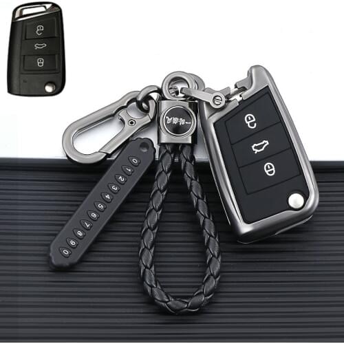 Galvanized Alloy Car Key Remote Case Cover For Volkswagen VW Golf 7 mk7 Seat Ibiza Leon FR 2 Altea Aztec For Skoda Octavia