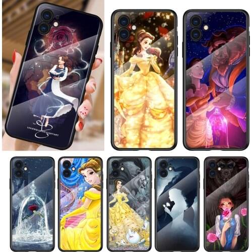 Tempered Glass Cover Beauty And The Beast For Apple iPhone 12 11 8 7 6 6S XS XR SE X 2020 Pro Max Mini Plus Phone Case