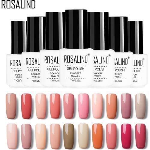 Rosalind 7ml Gel Nail Polish Nail Art Nude Colors Series Soak Off gel polish Long lasting Gel Lacquer Top&Base Coat Gel Varnish