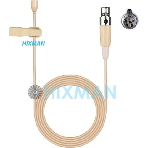 HIXMAN Beige LM2-AW OmniDirectiona Lav Lavalier Lapel Condenser Microphone For Audio Technica Wireless beltpack transmitter