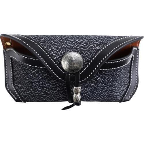 Classic Retro Eyeglasses Case Coin Hasp Genuine Leather Sunglasses Box Convenient Lightweight Eye Glasses Holder