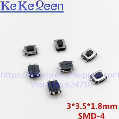 100pcs 3*3.5*1.8mm 3x3.5x1.8mm 3x3.5x1.8H 4P SMD Push Button Switches key switch Tact Switch