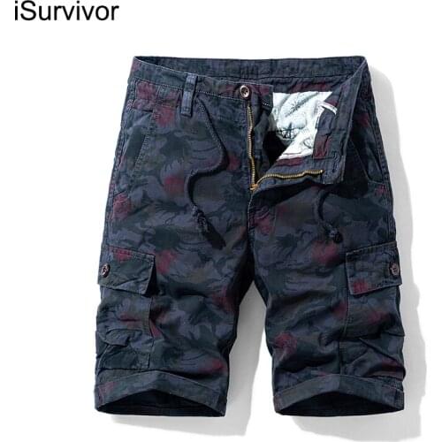 ISurvivor 2021 Summer Sports Shorts Mens Five-Point Pants Loose Cotton Floral Floral Youth Leisure Trend Beach Pants