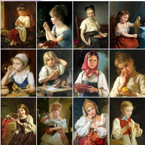 MomoArt 5D Diamond Painting Girl Crafts Kits Diamond Embroidery Portrait Full Square Round Mosaic New Arrival Handmade Hobby