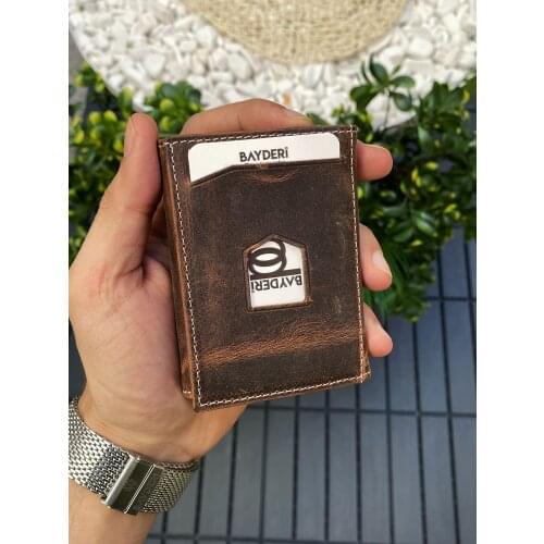 2021 male Leather Mechanism Design Wallet Multifunctional Card Wallet Coin Pocket Genuine Handmade Male Purses Pockets-2