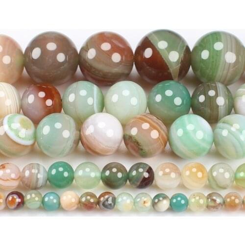 Natural Light Green Red Stripe Agates 4-14mm Round Beads 15inch ,Wholesale For DIY Jewellery Free Shipping