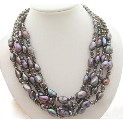 New Favorite Pearl Beadwork Necklace Bib Statement Bridesmaid Gift Multi Strand Fine Jewelry With Freshwater Pearl Women Gift