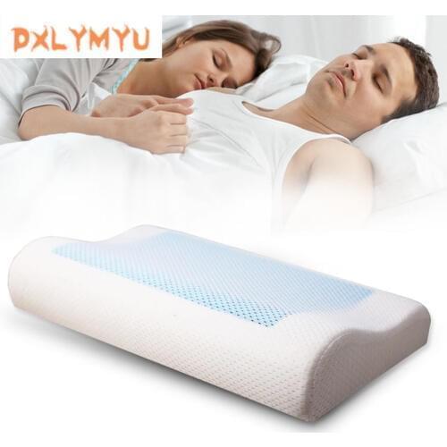 Memory Pillow Foam White Bed Gel Pillow Blue Cooling Orthopedic Cushion for Sleeping Fatigue Relief Outdoor Cushion