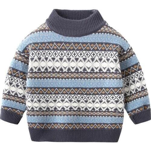 2020 Autumn Toddler Boys Sweaters Childrens Pullover Sweater Korean Pattern Fashion Knitting Sweater for Boy 3-8 Y Kids Clothes