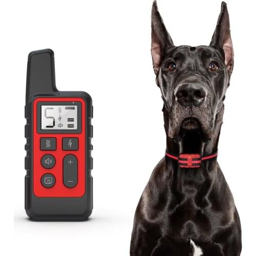 500m Electric Dog Training Collar Pet Remote Control Waterproof Rechargeable with LCD Display for All Size Shock Vibration Sound
