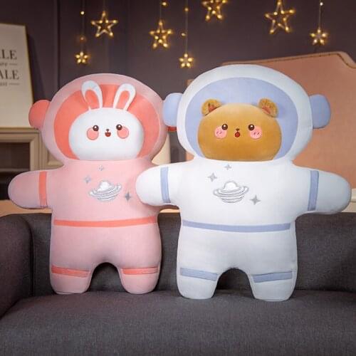Super Soft 45/65CM Hot Sale Plush Rabbit And Bear Astronaut Children Plushie Toys Sofa Bed Cushion For Kids Girls Toys