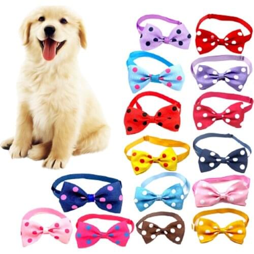 Pet Dog Bow Tie Polka Dot Cartoon Adjustable Multicolor Pet Collar Cat Bow Tie Photo Props Home Dog Cat Pet Supplies Accessories