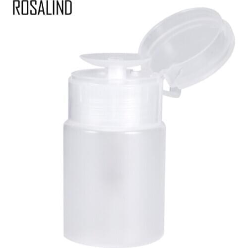 ROSALIND 1PCS Empty Pump Bottle Nail Art Empty Plastic Nail Polish Pump Clear Bottle UV Gel cleaner Remover Empty Bottle