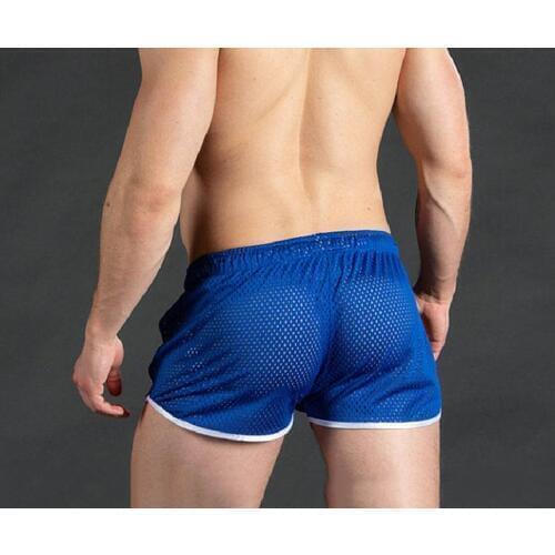 BERMUDA shorts mens surfers mesh quick-drying breathable sexy beach swim trunks male fitness sports charm three pants