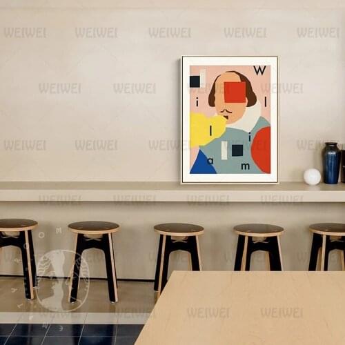 Modern Minimalist Abstract Shakespeare Canvas Paintings Ins Color Block Posters Prints Living Room Decorative Wall Art Pictures