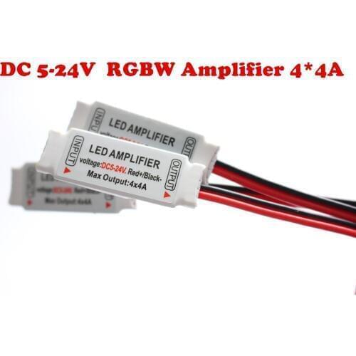 Led Mini RGBW Amplifier with 5Pin wire DC 5-24V 4CH x 4A for 5050 2835 RGBW LED Strip Light RGB , Good Quality, Free shipping