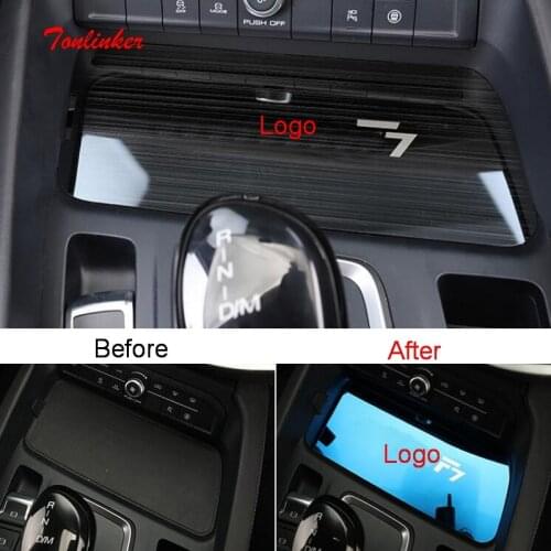 Tonlinker Interior Storage box/Water Holder Cover case stickers for Haval F7/F7X 2018-19 Car Styling 1 Pcs Metal Cover Stickers